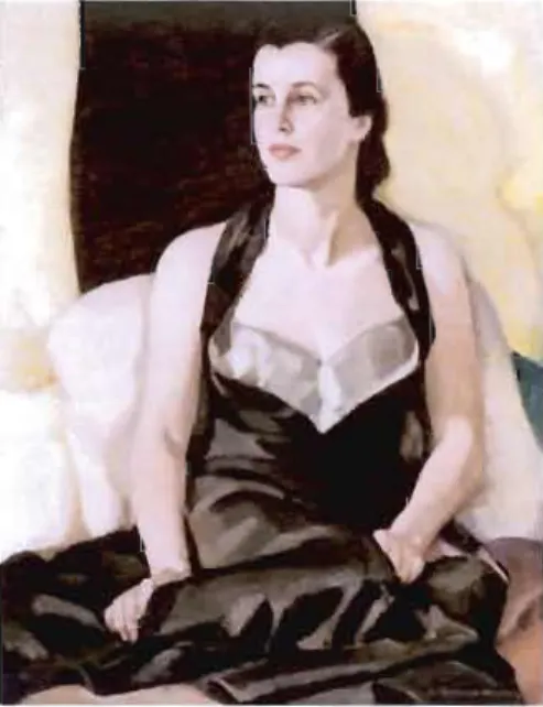 Fig.  18.  TORRANCE  NEWTON,  Lilias,  Dame  en  noir,  1939,  huile  sur  toile,  91,8 x 71,3  cm, Musée des beaux-arts de Montréal, Montréal