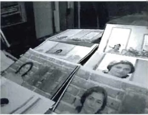 Figure  2.3  Plusieurs  photos  de  Salma  Diaz  prises  et  photographiées  à  partir  des  archi ves  d'Agnès Varda à la maison de  production Ciné-Tamaris