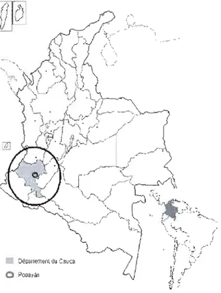 Figure 6.  Localisation de  la ville de Popayim 