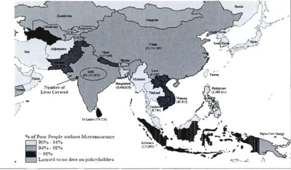 Figure  1.3  : La couverture de  micro  assurance en Asie 
