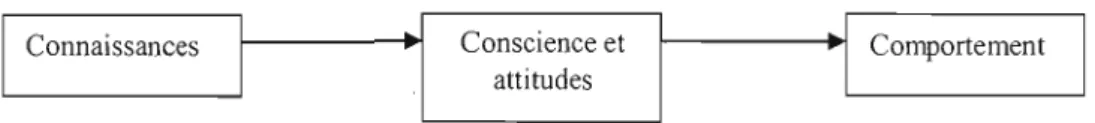 Figure 3.4  Modèle de changement comportemental  (D'après Hungerford  et Volk,  1990; Kollmuss et Agyeman,  2002)