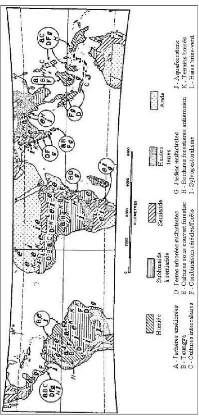 Figure 3.2  Principaux systèmes agroforestiers de la zone tropicale  Source : Nair, P.K.R