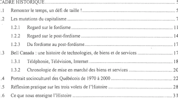 TABLE DES  MATIÈRES 