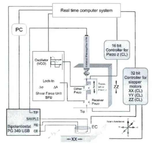 Figure  1.  Schéma de  l'instrument SECM.(Cougnon  et al.,  2009) 