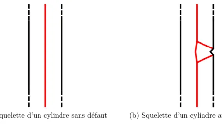 Figure 4.1 – Utilisation du squelette pour la détection d’un défaut sur une forme.