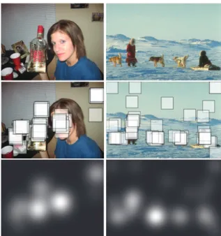 Figure 3: Une image, en haut, où des instances multiples conduisent à des textes visant à les distinguer, en bas.