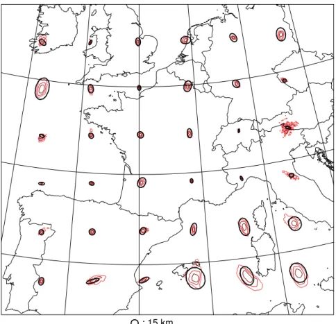 Figure 2.15. – Corrélation d’erreur d’ébauche pour l’humidité spéciﬁque au niveau 50 (∼