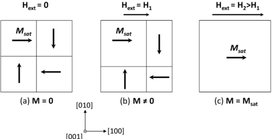 Figure 1.8: Magnetization process in a ferromagnetic medium.