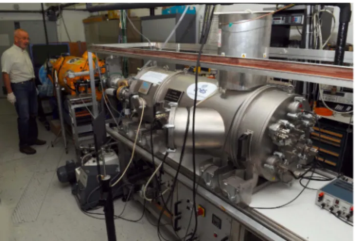Fig. 2. SIRENE electron beam spectral characteristics and GEO Kp > 5 integrated reference spectrum.