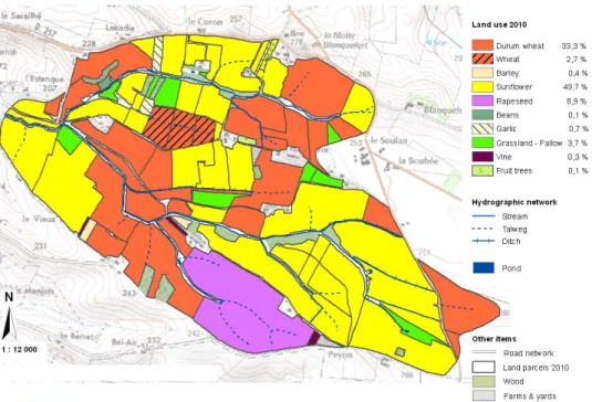 Figure 3  Auradé Watershed: land use in 2010 (see online version for colours) 