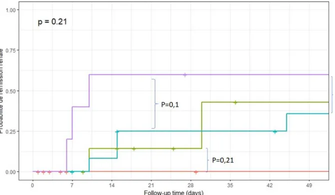 Figure 3 : Rémission rénale en fonction du traitement 