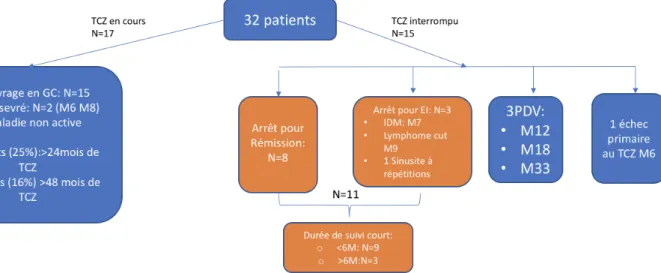 Figure 4. Devenir des patients sous TCZ 