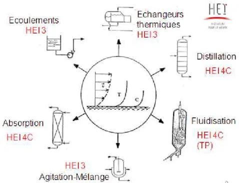 Figure 2 : Position du Génie des Procédés dans le cursus HEI 