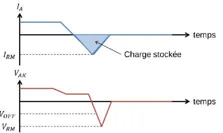 Figure I. 4 : Phénomène de recouvrement inverse de la diode au blocage  I.1.1.3. Le transistor de puissance à effet de champ 