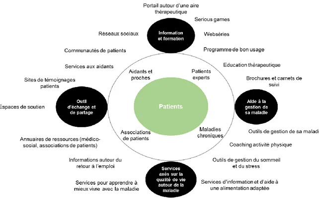 Figure 3 : Services ‘beyond-the-pill’ destinés aux patients (Les Echos, 2018) 