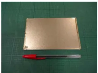 Fig. 1.  Tested 90µm coated steel plate (15cm x 9cm) . 