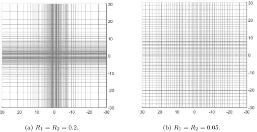 Figure 5.3 – Grille (tan(X)/R 1 , tan(Y)/R 2 ).