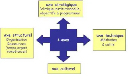 Figure 1 : Les quatre axes de Shortell 