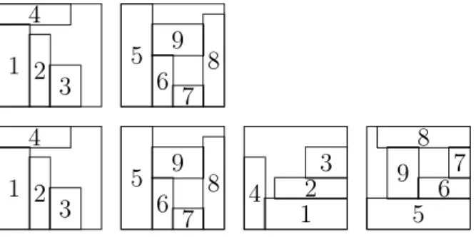 Figure 2.4: An optimal solution for 2BP −R with z bins (the two upper bins) and a solution for the 2BP −O relaxation