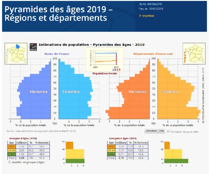 Figure 5 Estimation de population Pyramides des âges 2019 Source INSEE 