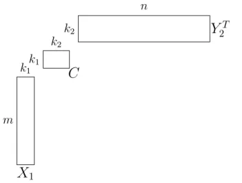 Figure 1.14: Multiplying two low-rank matrices, after the first step: C   Y 1 T  X 2 .
