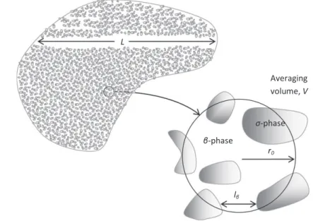 Fig. 1. Macroscopic region of a porous medium and averaging volume collar laminations.