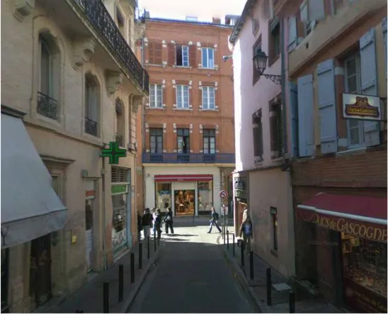 Figure 2.1 Rue du Rempart Villeneuve, at the heart of Toulouse ©Google Street View 2012 
