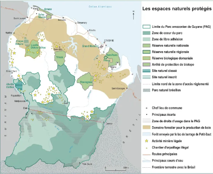 Figure 4.2 Les espaces naturels protégés (tiré de: Calmont et Gandrille, 2010) 