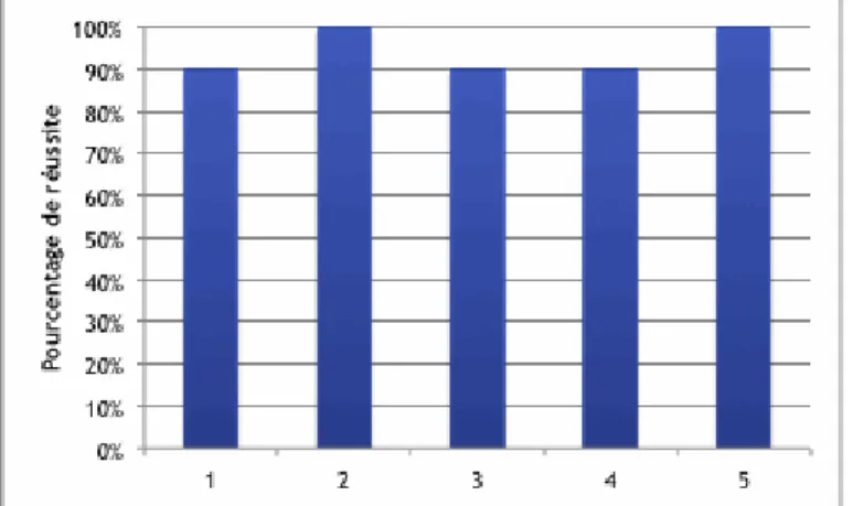 Figure 14. Pourcentage de réussite par item pour la tâche de substitution du phonème initial.