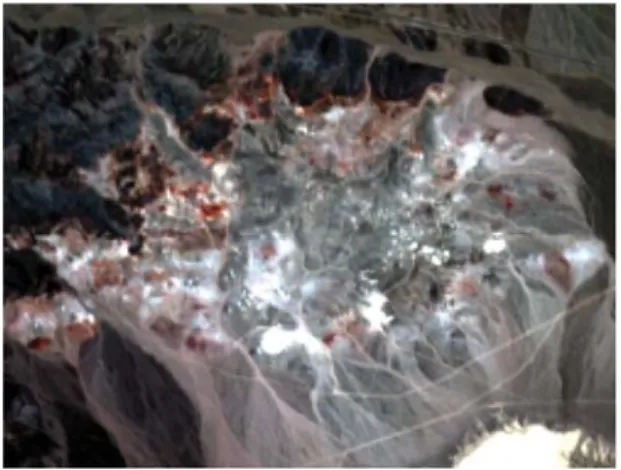 Fig. 8. AVIRIS image of 190 × 250 pixels extracted from Cuprite scene observed in composite natural colors.