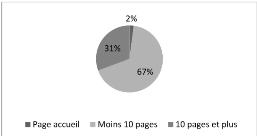 Figure 2 : Répartition des sites Web selon le nombre de pages 
