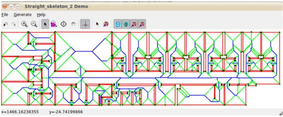 Figure 2.3 – Skeleton droite pour le plan d’un hôpital – Le nœud choisit un point de départ aléatoire.