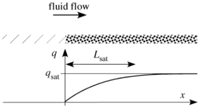 Figure 1. Fluid flow coming over an erodible bed (for x 