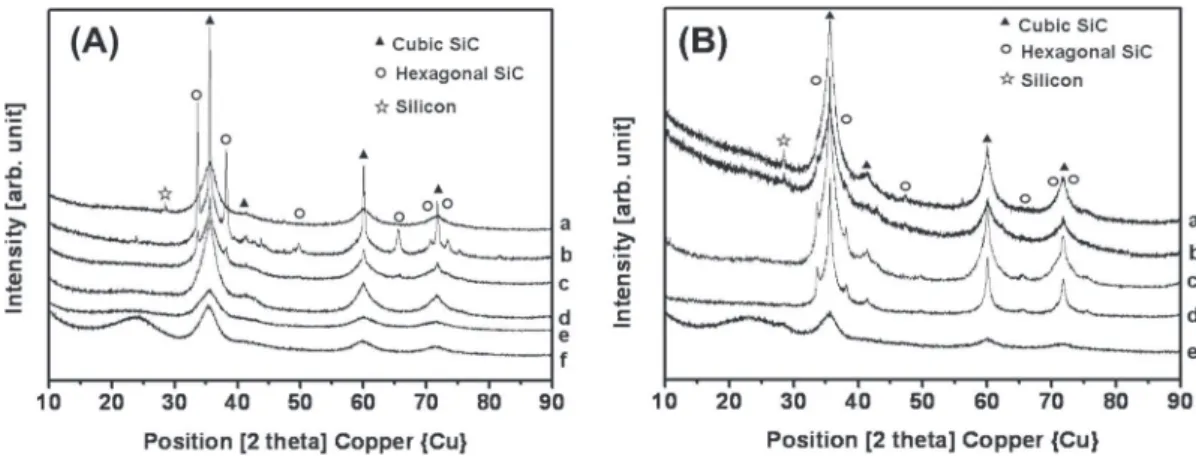 Fig. 2. TEM images of mesoporous silicon carbide,SiC-P-103 and SiC-P-134 (A and B, respectively), SiC-F-104 and SiC-F-130 (C and D, respectively).