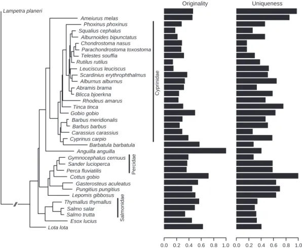 Fig. 4a). In addition, the originality index of projected future assemblages displayed less variability for both climate change scenarios compared with the current assemblages (A1Fi: F = 2.1, P < 0.001; B2: F = 1.5, P < 0.001; Fig