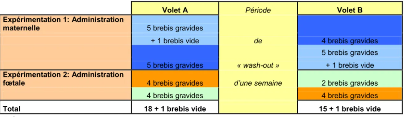 Tableau 2. Organisation du plan en cross-over de la période 3. 
