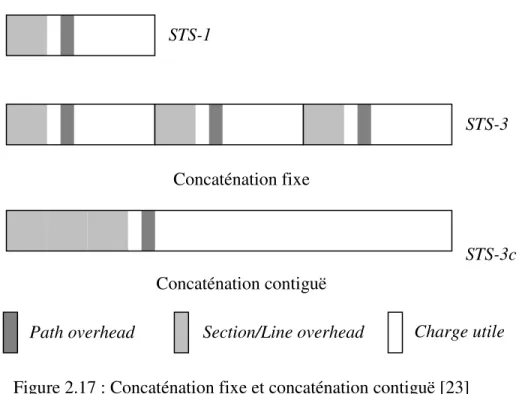 Figure 2.17 : Concaténation fixe et concaténation contiguë [23] 