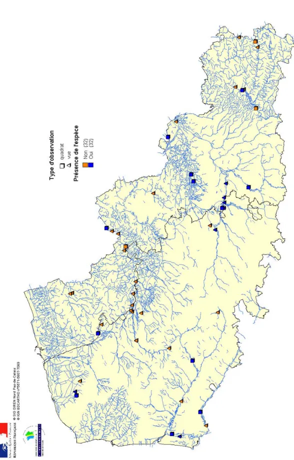 Figure 4 : Carte de répartition de Vertigo moulinsiana (échelle : 1/900 000). 