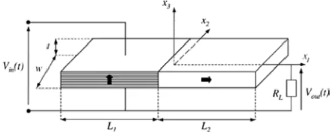 Fig. 1. Geometric parameters of a Rosen type PT.