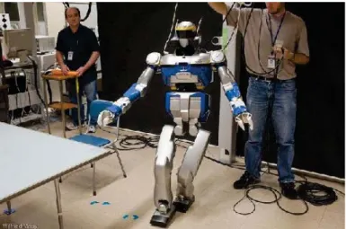 Figure 2.8: Quasi-static walking. The robot moves between stable poses during the experiment [EK09]
