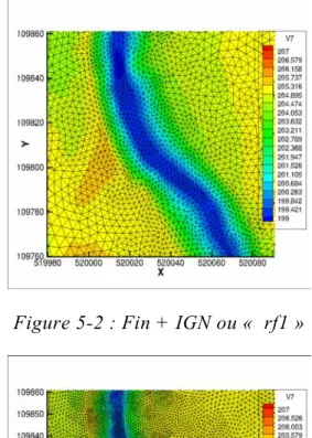 Figure 5-3 : Très fin + IGN ou «  rf2 » Figure 5-4 : Très fin + LIDAR ou «  rf2- rf2-LIDAR » 