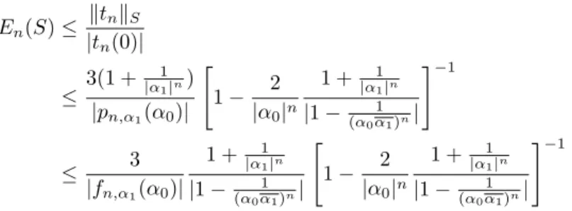 Figure 3.7: We compare the bounds found for disks and for ellipses. The disks con- con-sidered have center (λ 2 + λ n )/2 and radius (λ n − λ 2 )/2 + 10 −5 