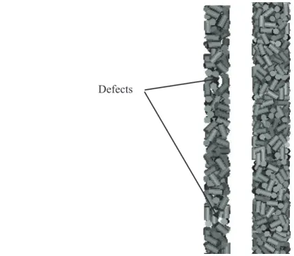 Fig. 1. Particles structure in 6mm and 10 mm tubes  