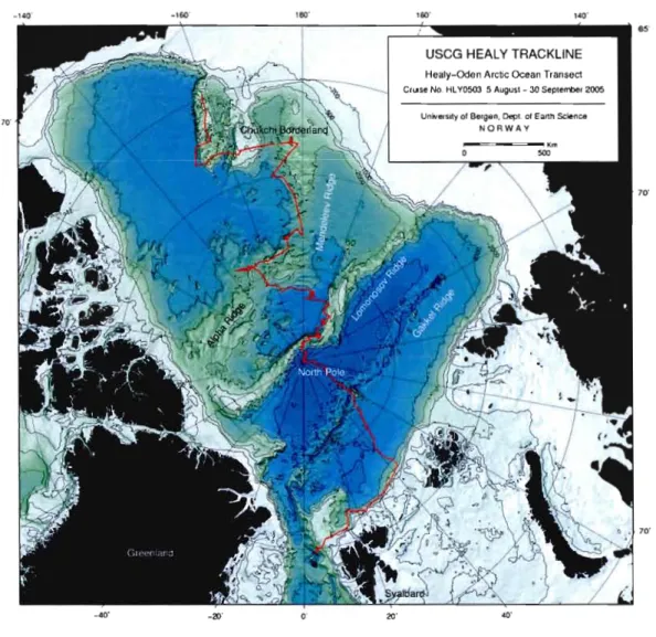 Figure  1 : Parcours de l'expédition océanographique HOTRAX 2005. 