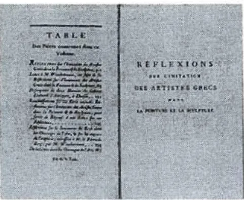 Fig. 4.  Reproduction de la  page couverture des Réflexions sur l'imitation des ouvrages des Grecs