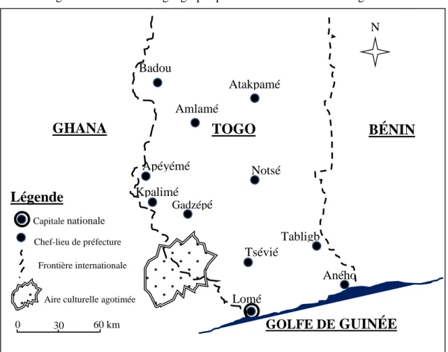 Figure 1 : Localisation géographique de l’aire culturelle des Agotimés 7