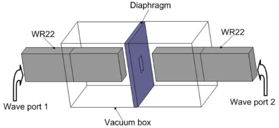 Figure 19: HFSS model of the proposed back-to-back structure.