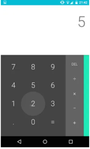 Figure 2.16: Illustration of Role 16: Ripple animation effect in the calculator application on Android.