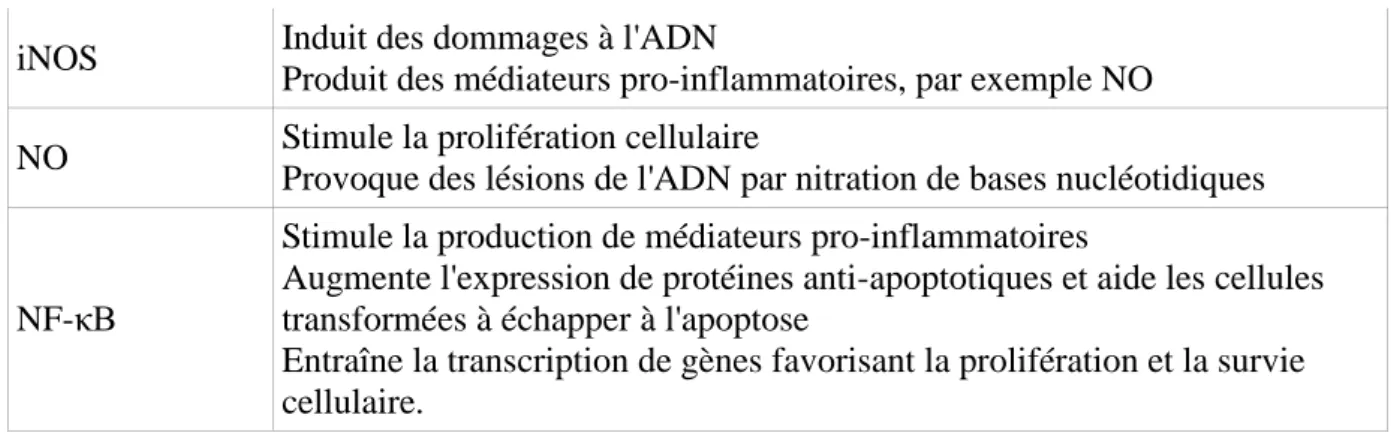 Tableau 3 : Quelques agents chimiques et les cancers associés [Westbrook et coll., 2010] 