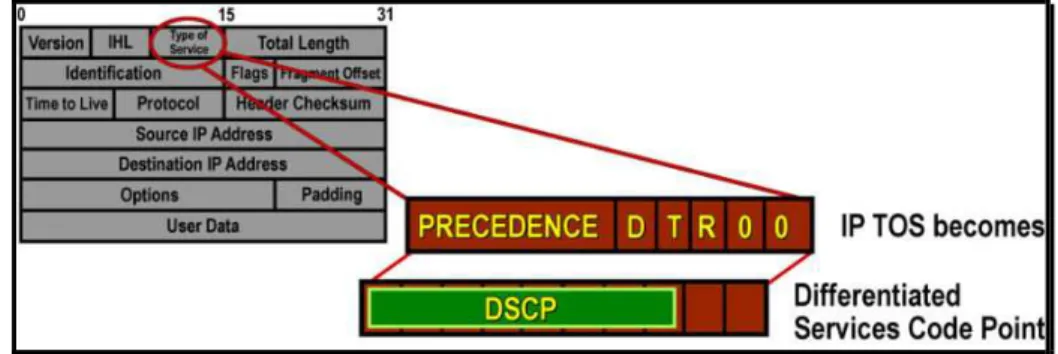 Figure II-13: IP ToS Byte Standards. 